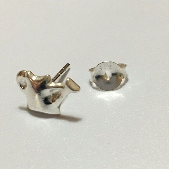 Sterling Silver Stud Earrings Watering Can Gardening Spring 10mm Posts 925 - Picture 4 of 7
